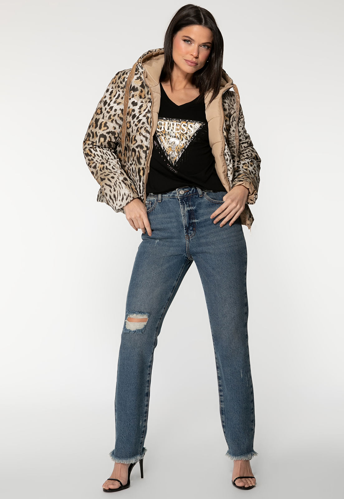 Camiseta Logo Animal Print Hotfix Preto - Imagem 7