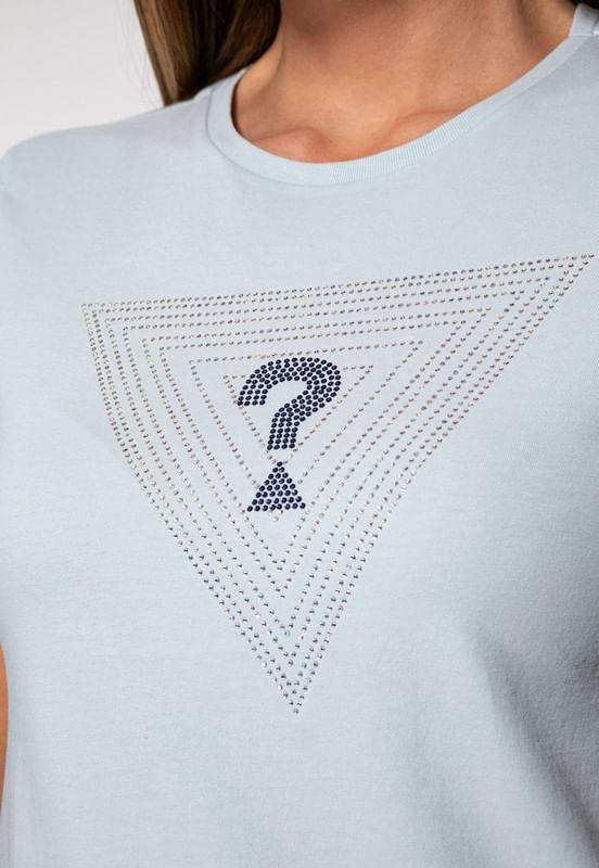 T-shirt Guess Triangs Hot Fix Azul Claro - Imagem 27