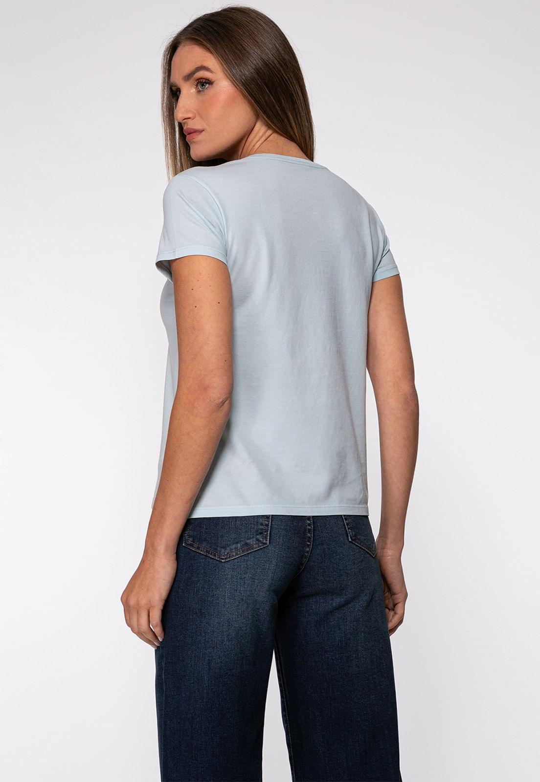 T-shirt Guess Triangs Hot Fix Azul Claro - Imagem 10