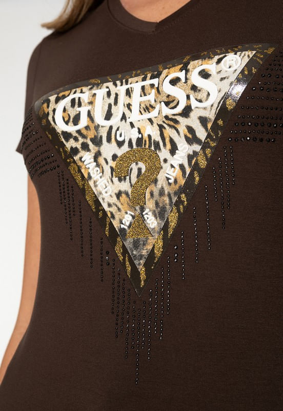 Camiseta Logo Animal Print Hotfix Marrom - Imagem 9