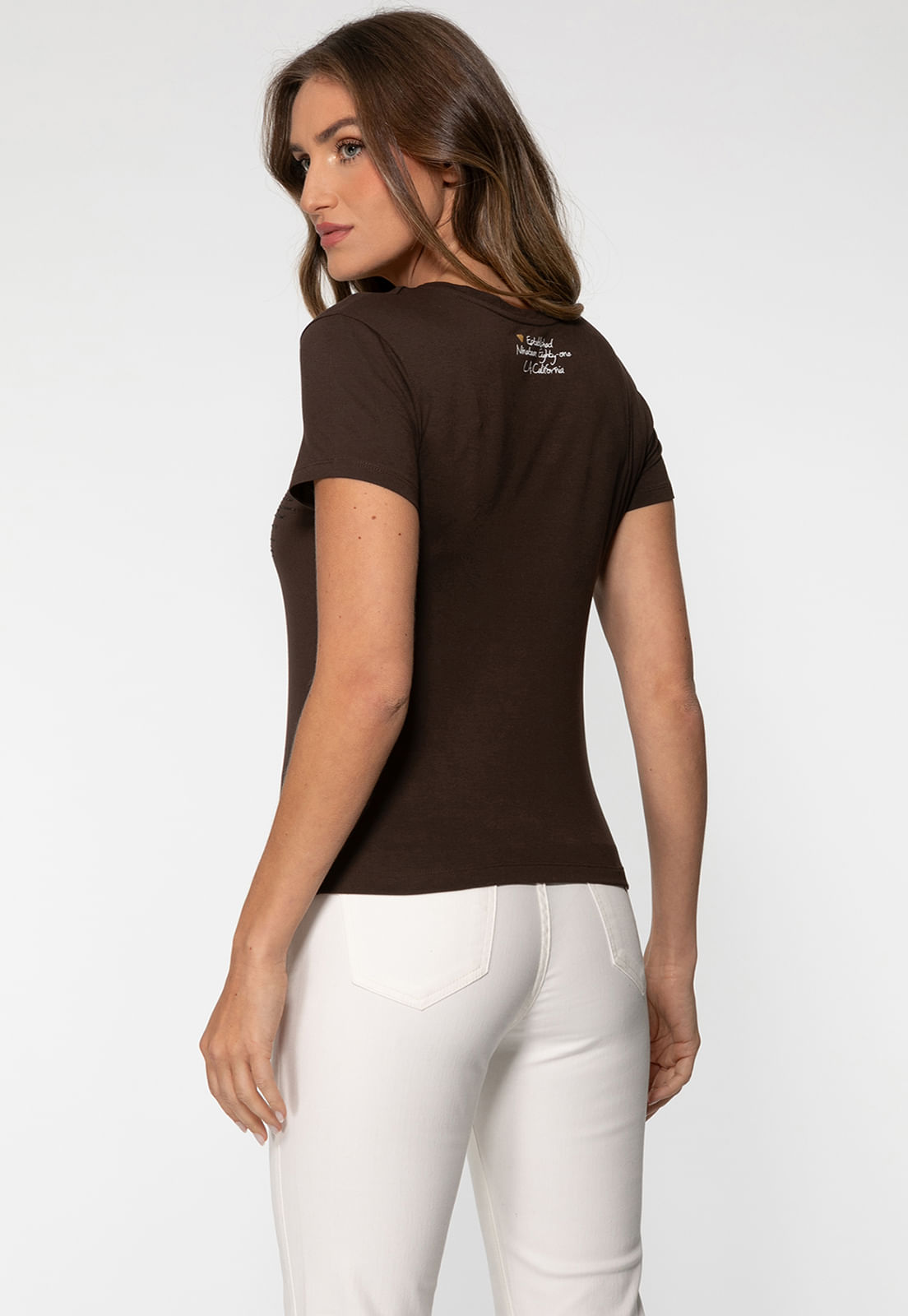 Camiseta Logo Animal Print Hotfix Marrom - Imagem 22