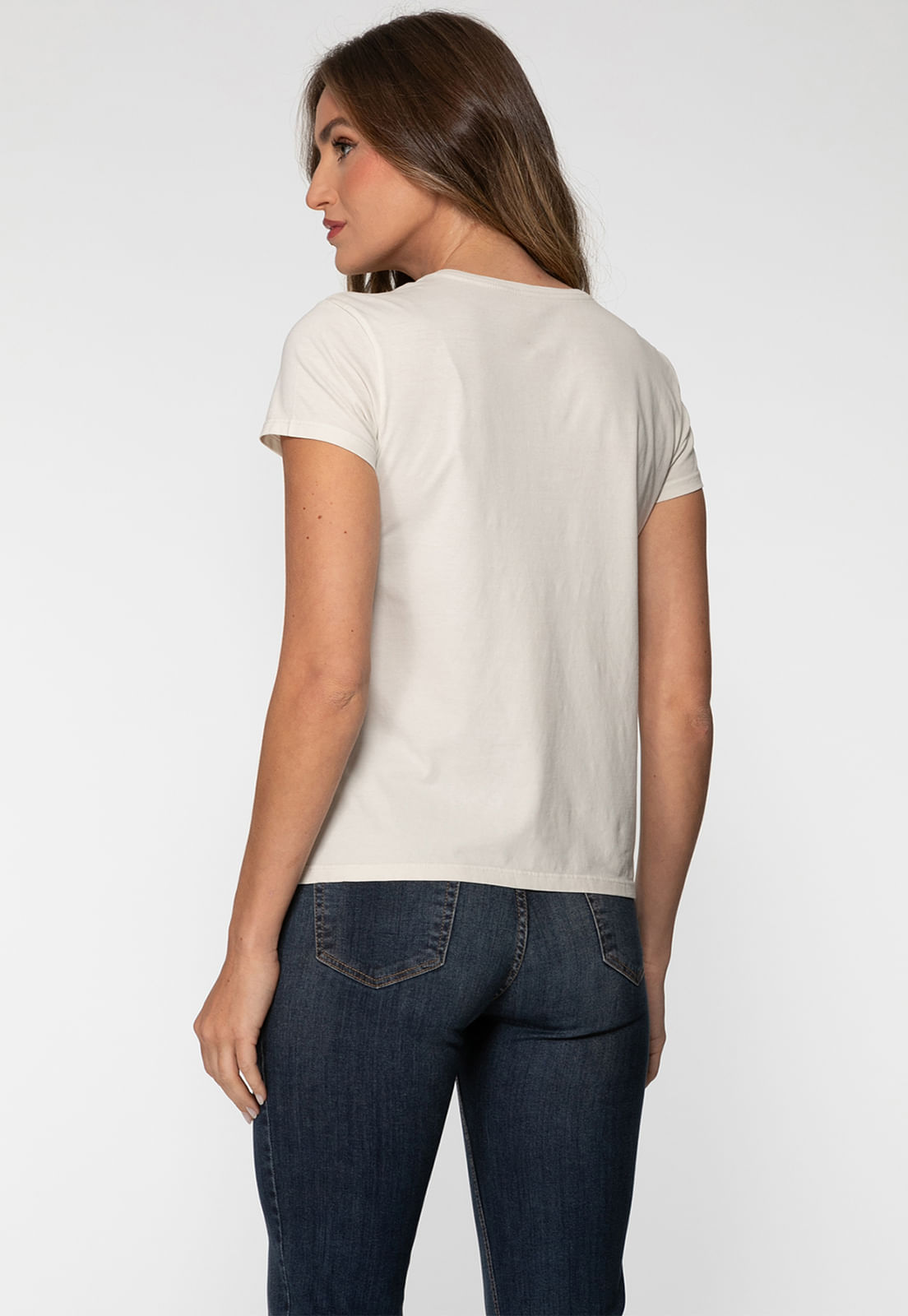 Camiseta Guess Triangs Hot Fix Off White - Imagem 14