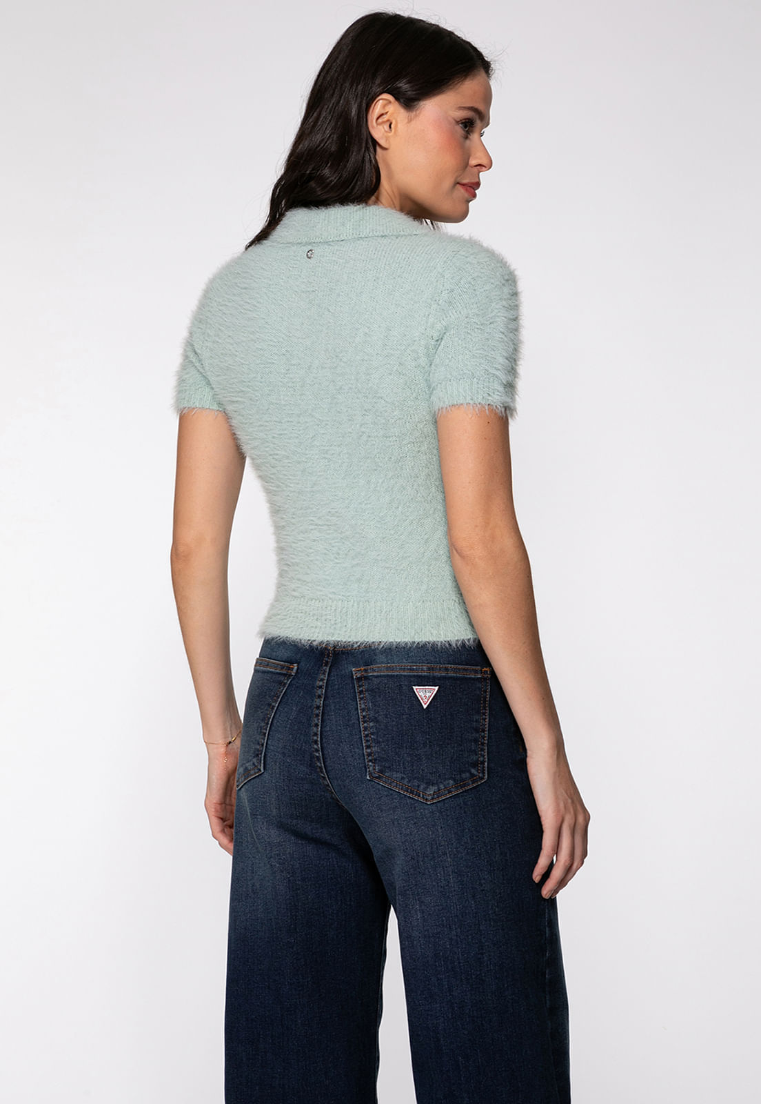 Camisa Polo de Tricot Pelinhos Verde Claro - Imagem 18