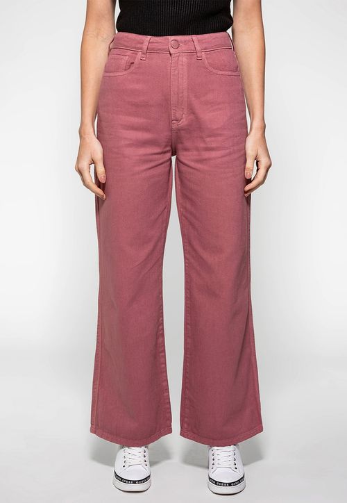 Calça Sarja Wide Leg Guess Vinho