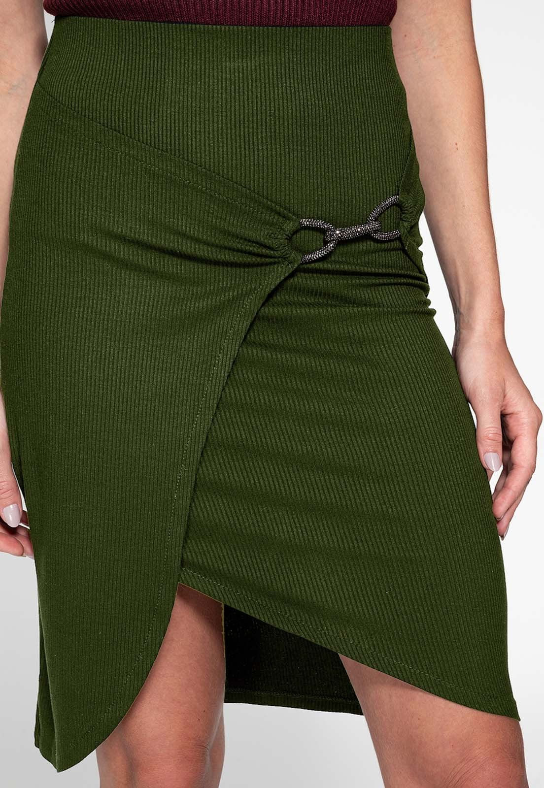 Saia Assimétrica Transpassada Guess Verde - Imagem 15