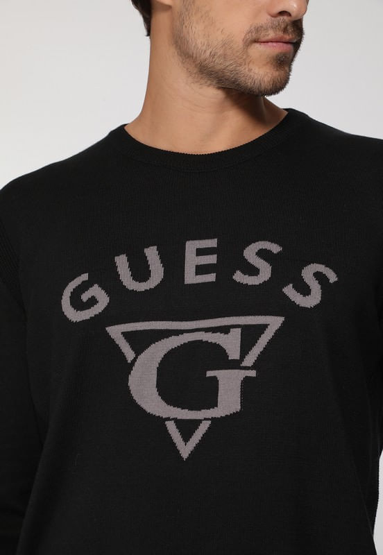 Blusa de Tricot Guess Triangulo G Preto - Imagem 23