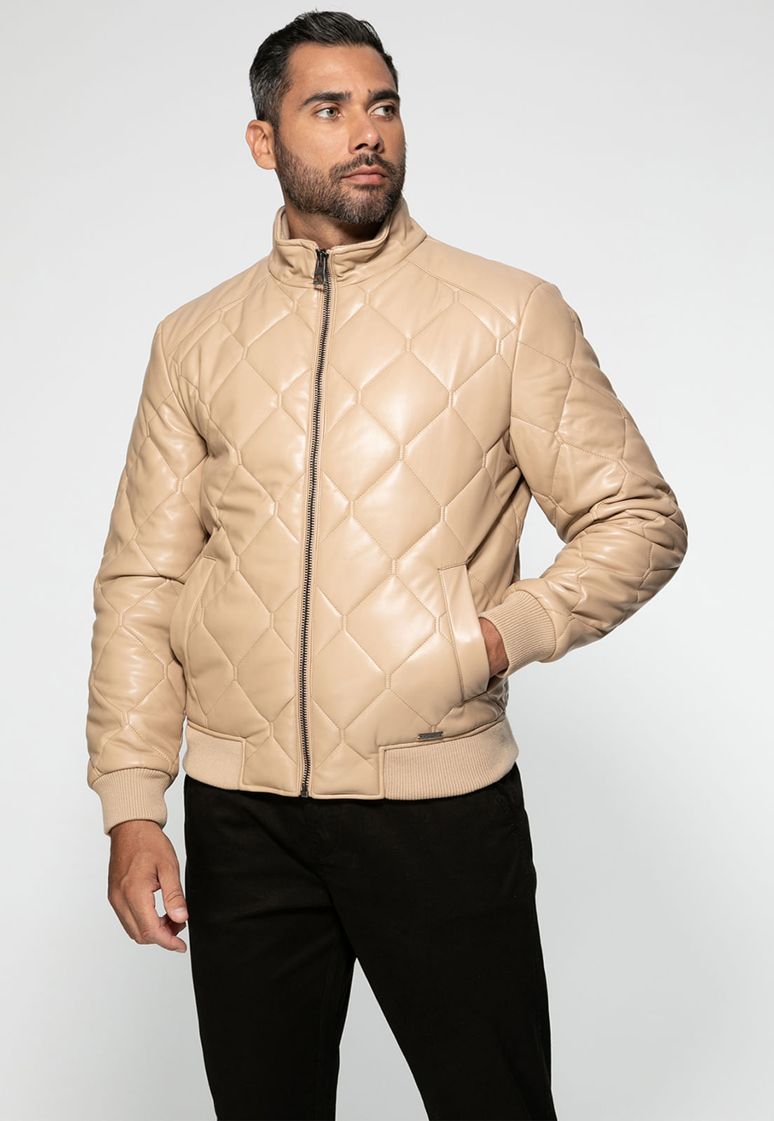 Jaqueta Matelassê PU Off White