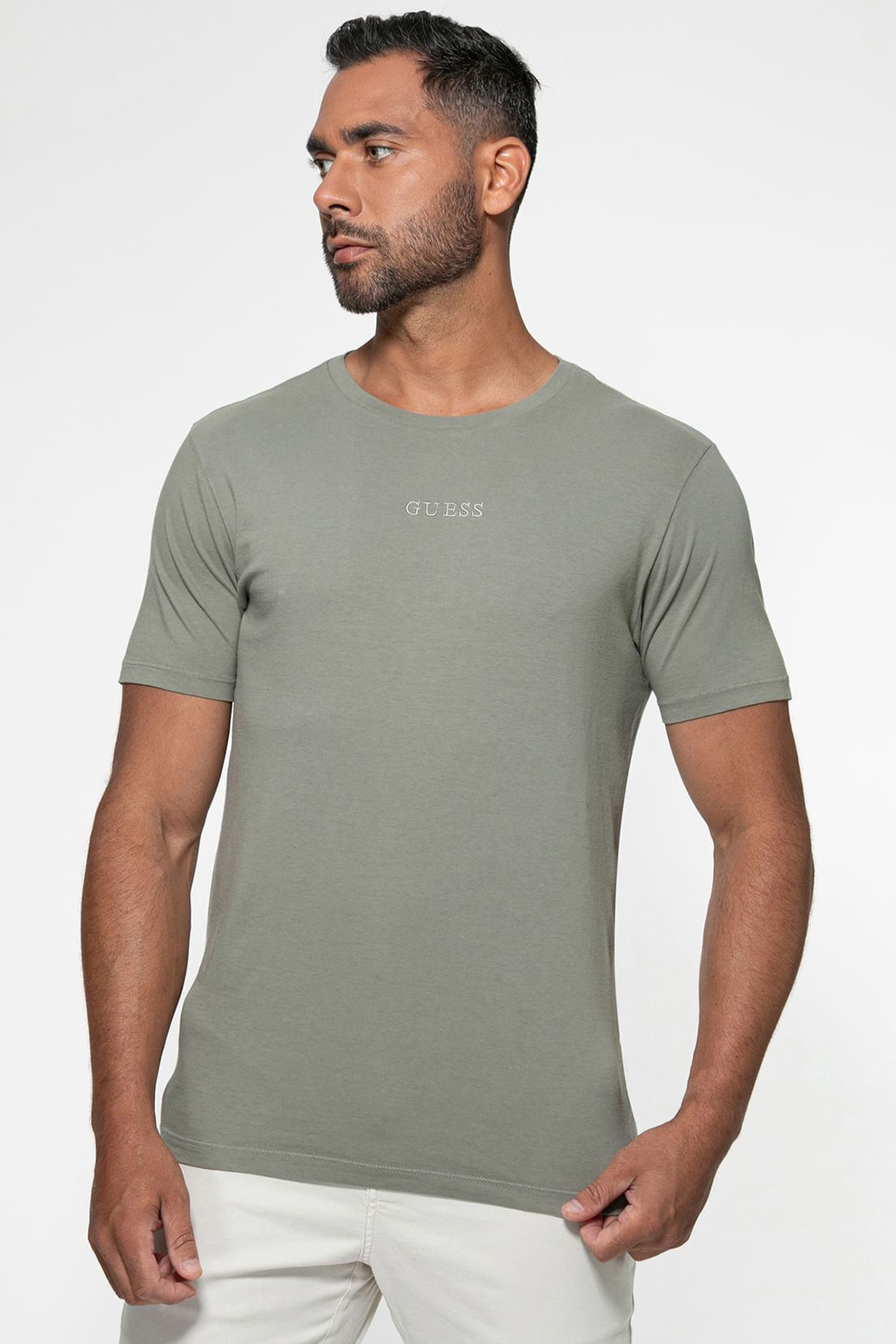 Camiseta Guess Bordado Centro Verde