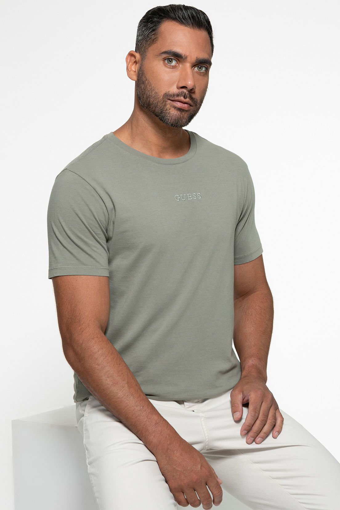 Camiseta Guess Bordado Centro Verde - Imagem 10