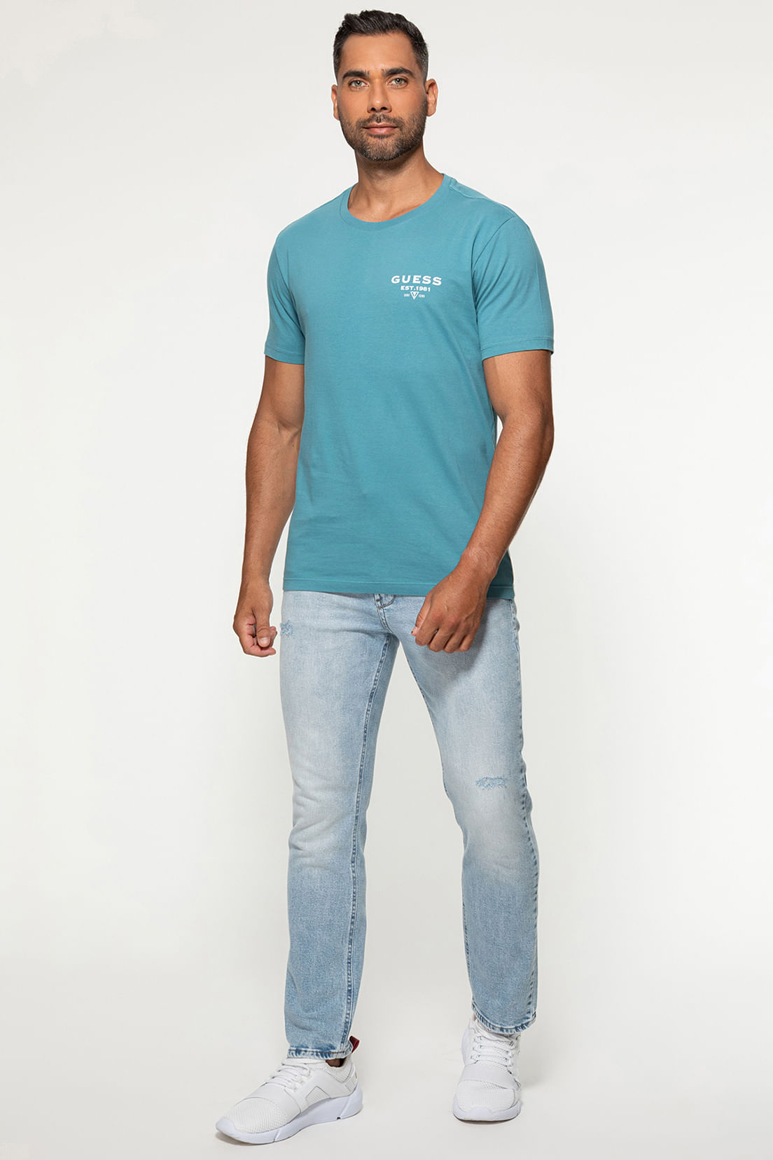 Camiseta Est 1981 Guess Azul - Imagem 7