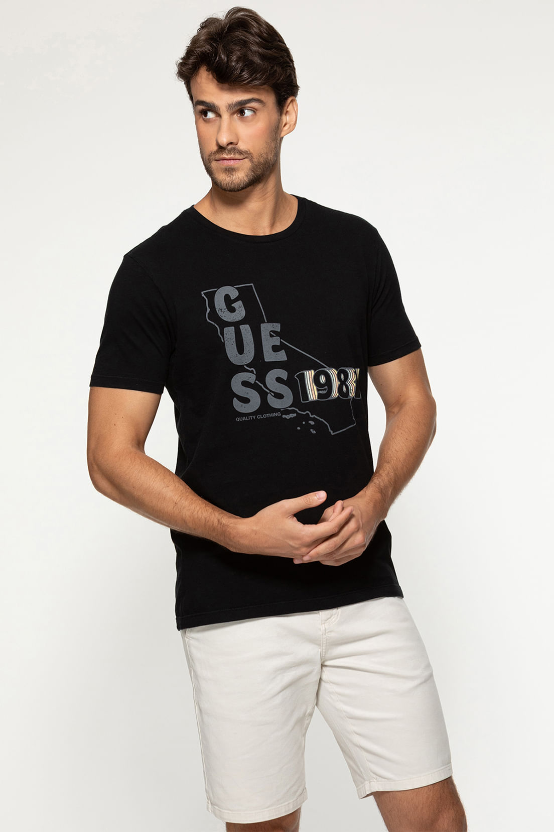 Camiseta Mapa Califórnia 1981 Preto