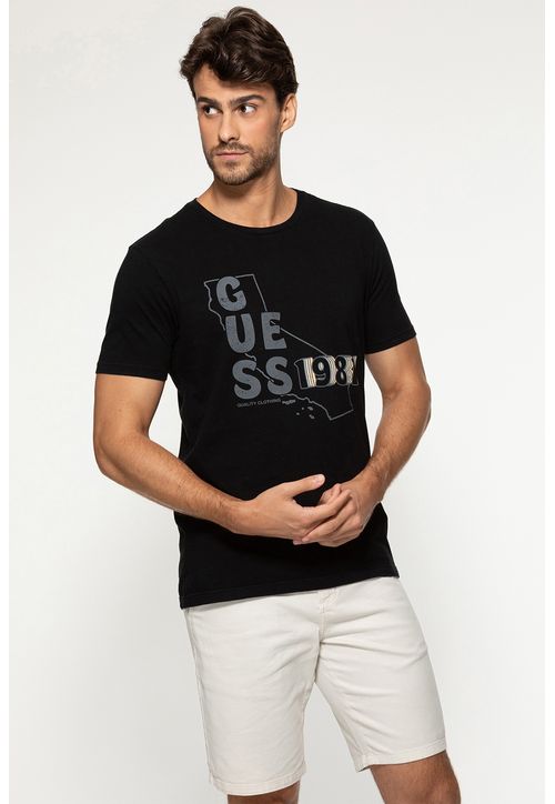 Camiseta Mapa Califórnia 1981 Preto