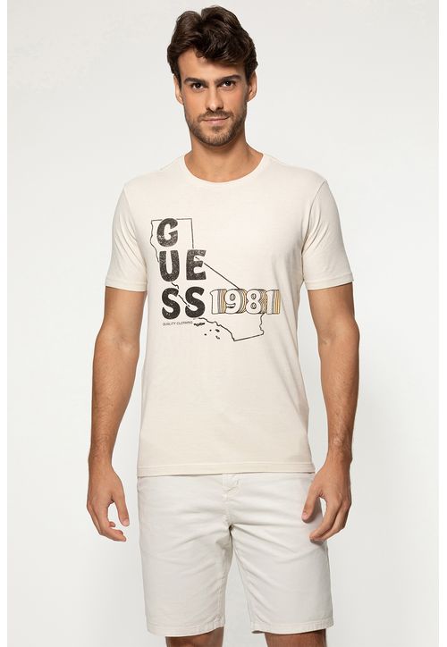 Camiseta Mapa Califórnia 1981 Bege