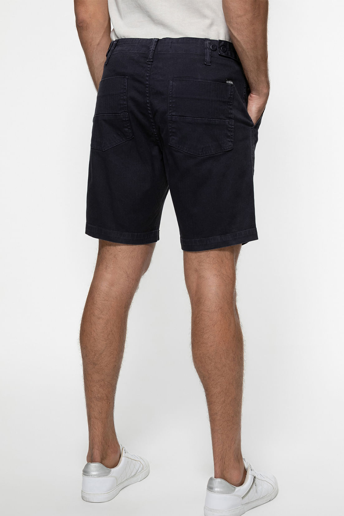 Bermuda Sarja Espinha de Peixe Azul Escuro - Imagem 28