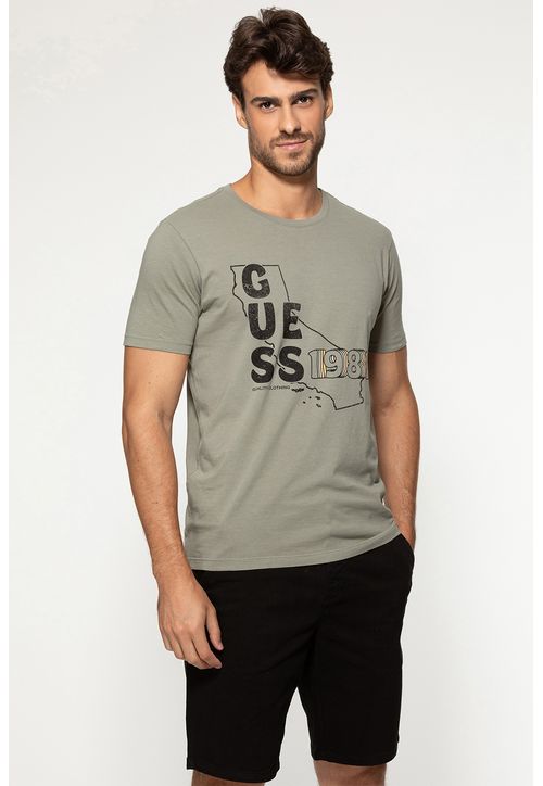 Camiseta Mapa Califórnia 1981 Verde