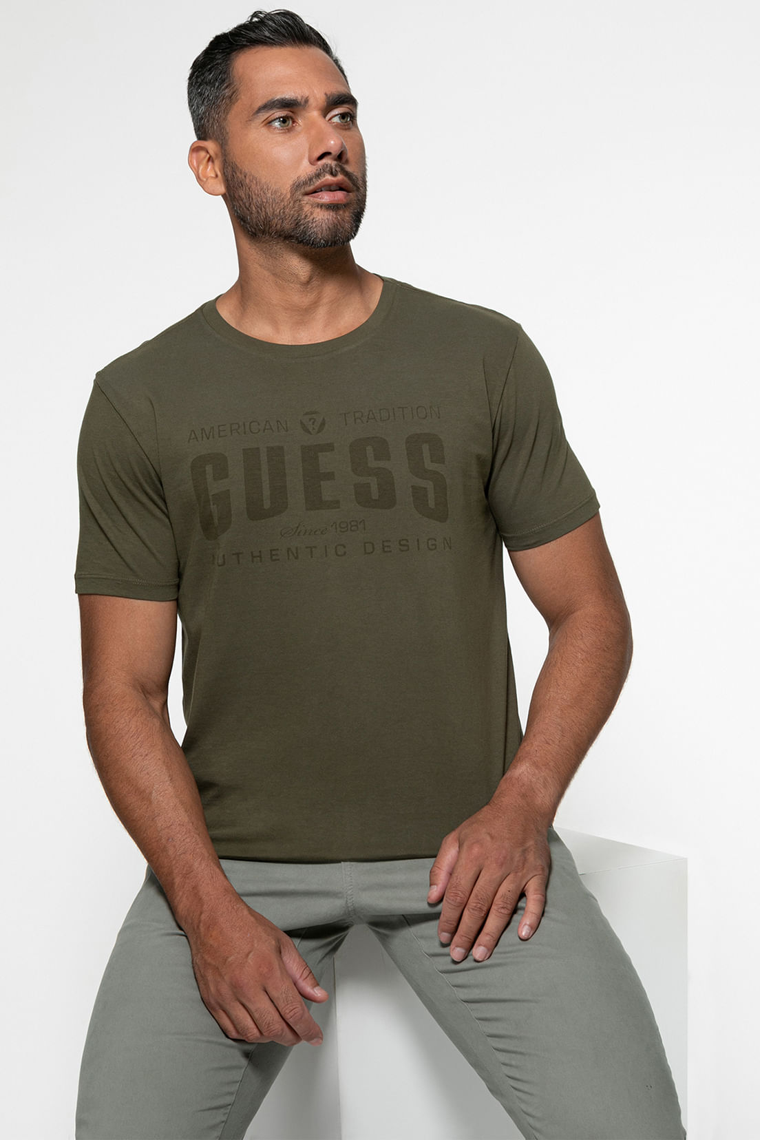 Camiseta Guess American Tradition Verde Musgo - Imagem 5