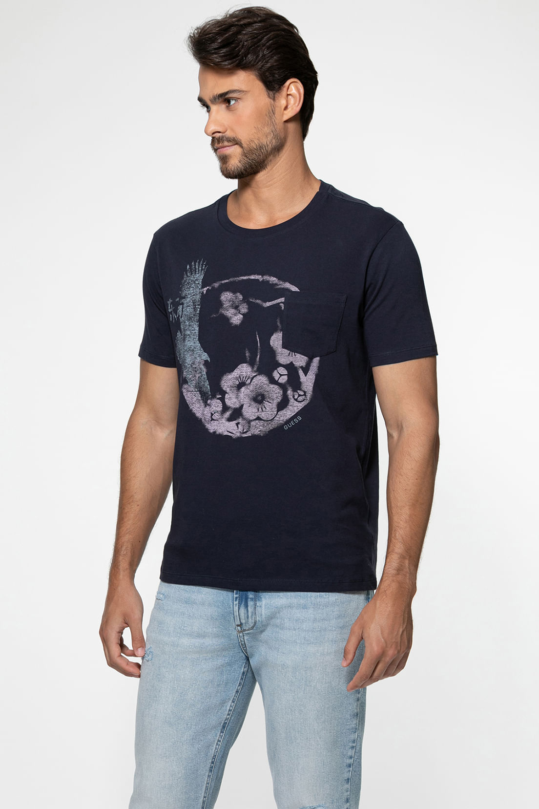 Camiseta Estampa Águia Azul Escuro