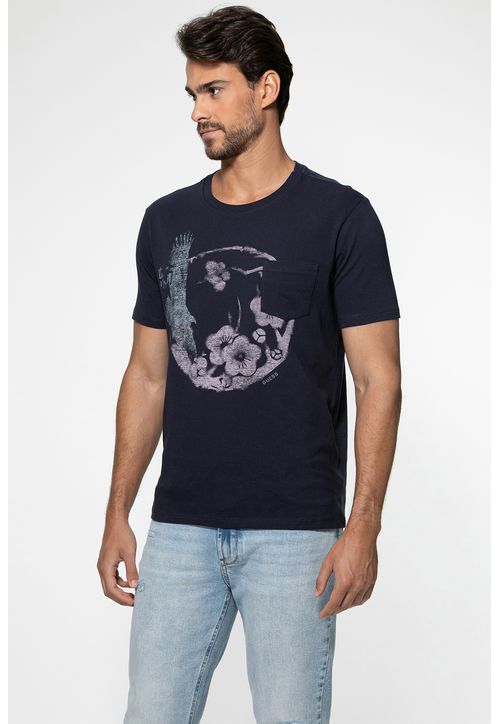 Camiseta Estampa Águia Azul Escuro