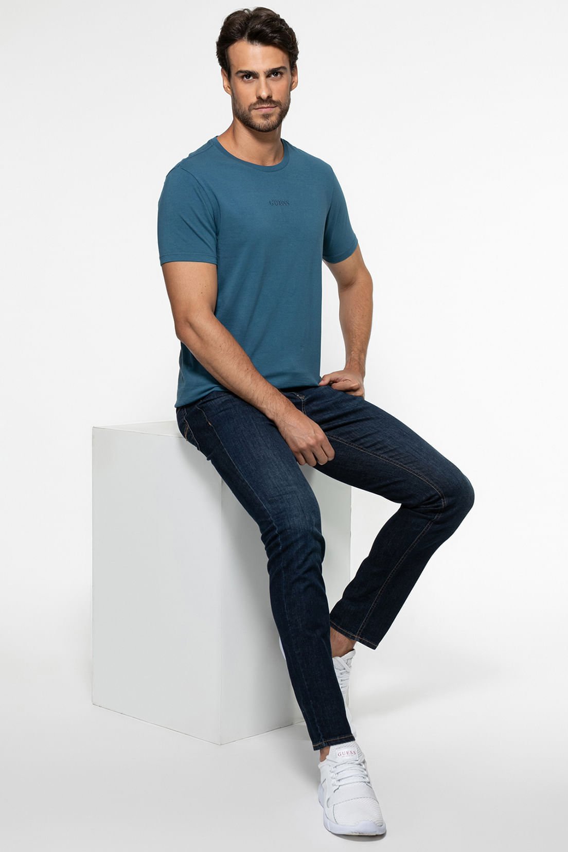 Calça Jeans Skinny Azul Escuro - Imagem 35
