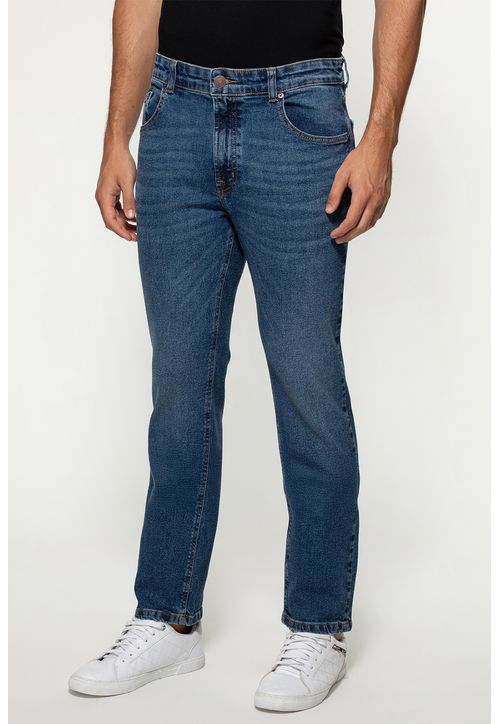 Calça Jeans Slim Straight Azul