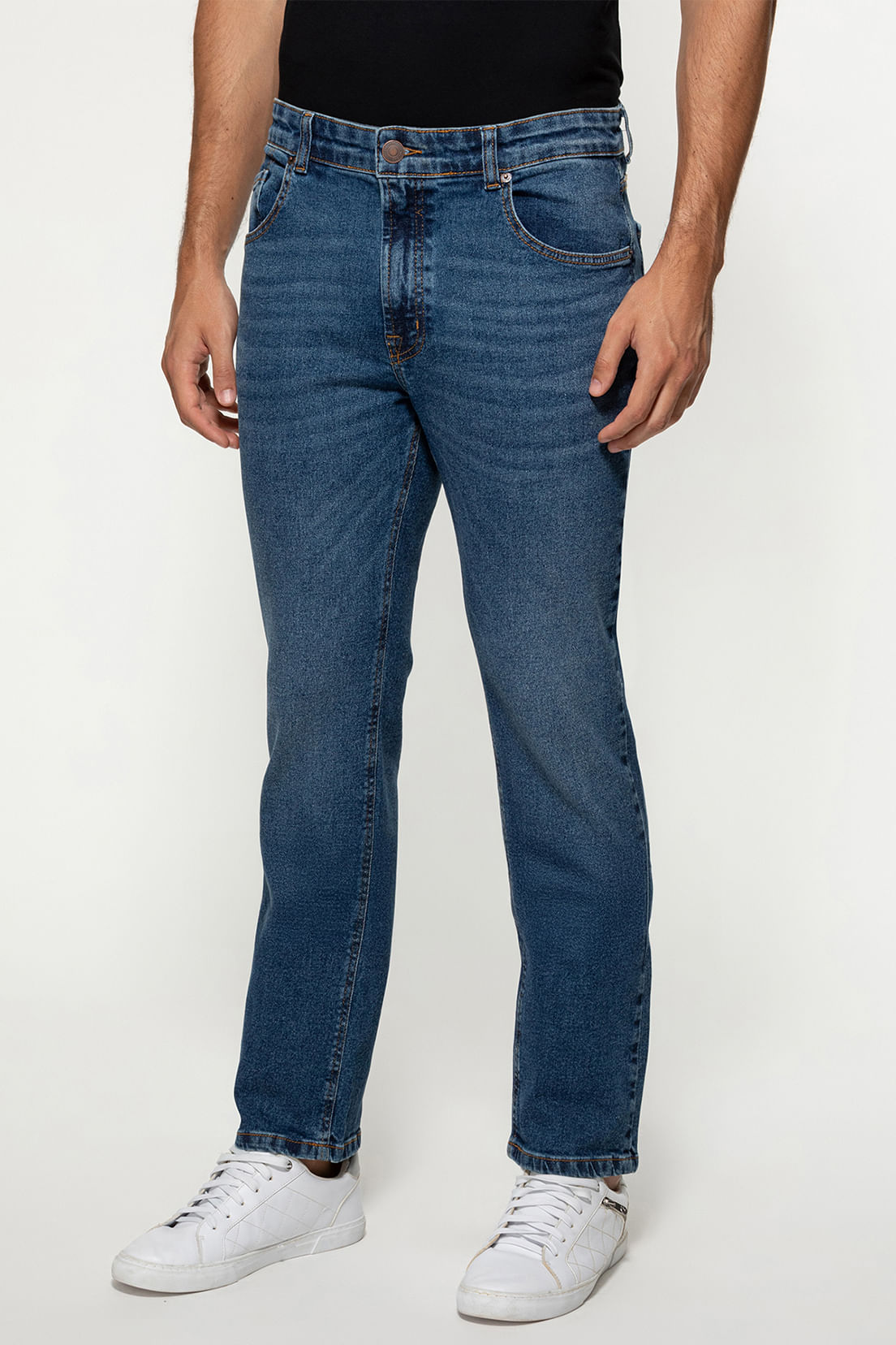 Calça Jeans Slim Straight Azul - Imagem 25