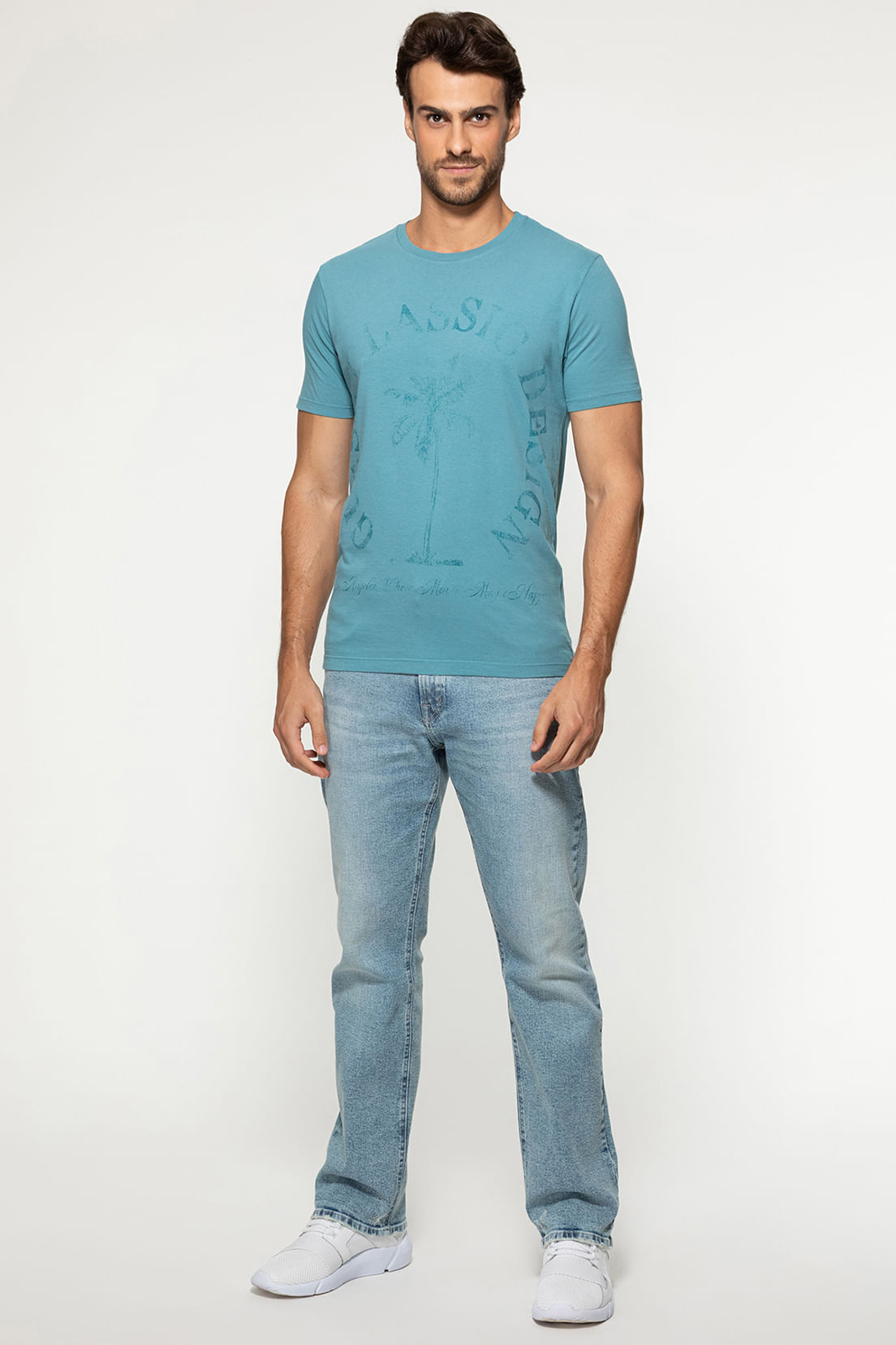 Camiseta Guess Silk Palmeira Azul - Imagem 2