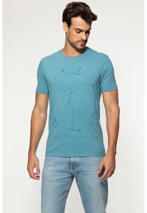Camiseta Guess Silk Palmeira Azul