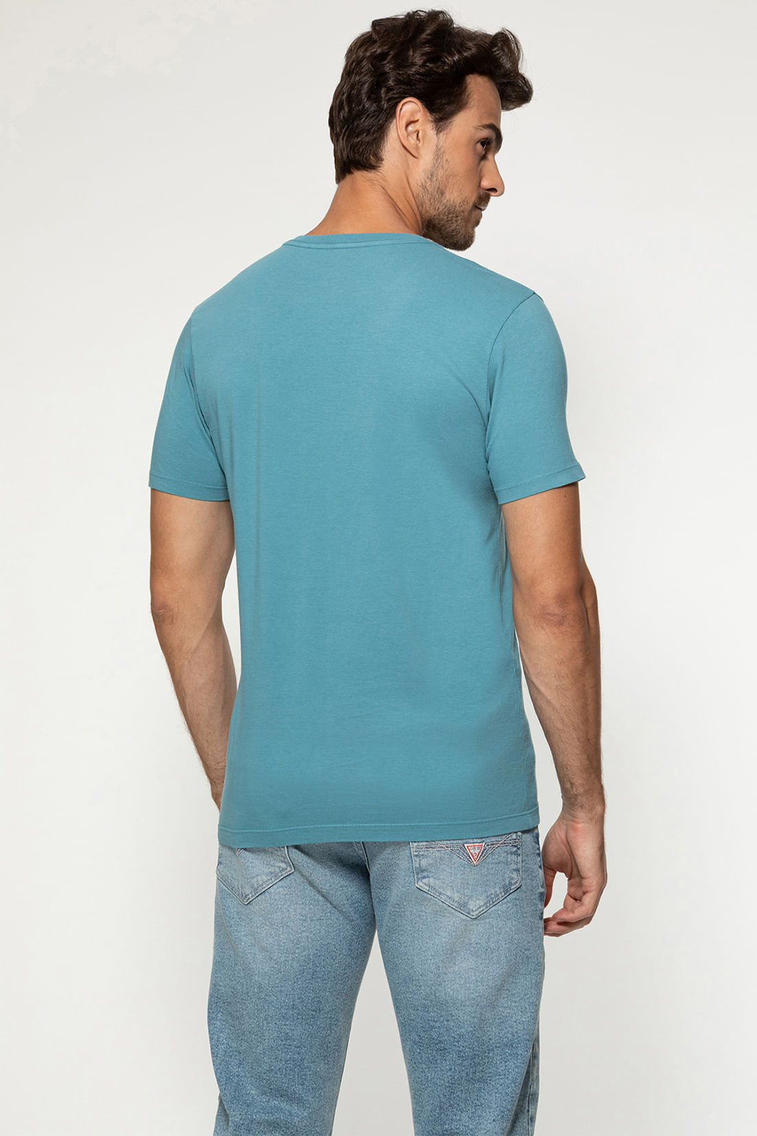 Camiseta Guess Silk Palmeira Azul - Imagem 9