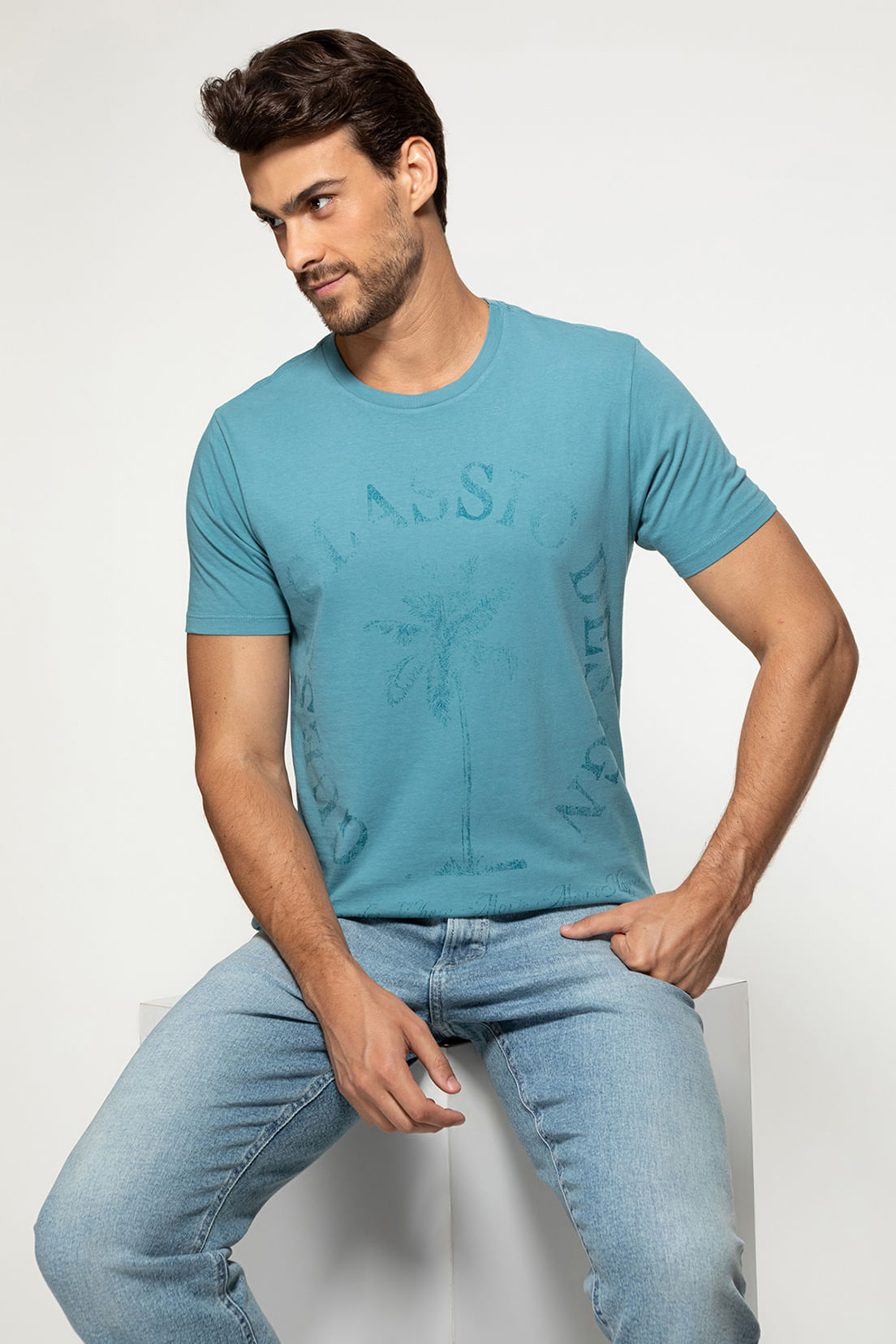Camiseta Guess Silk Palmeira Azul - Imagem 15