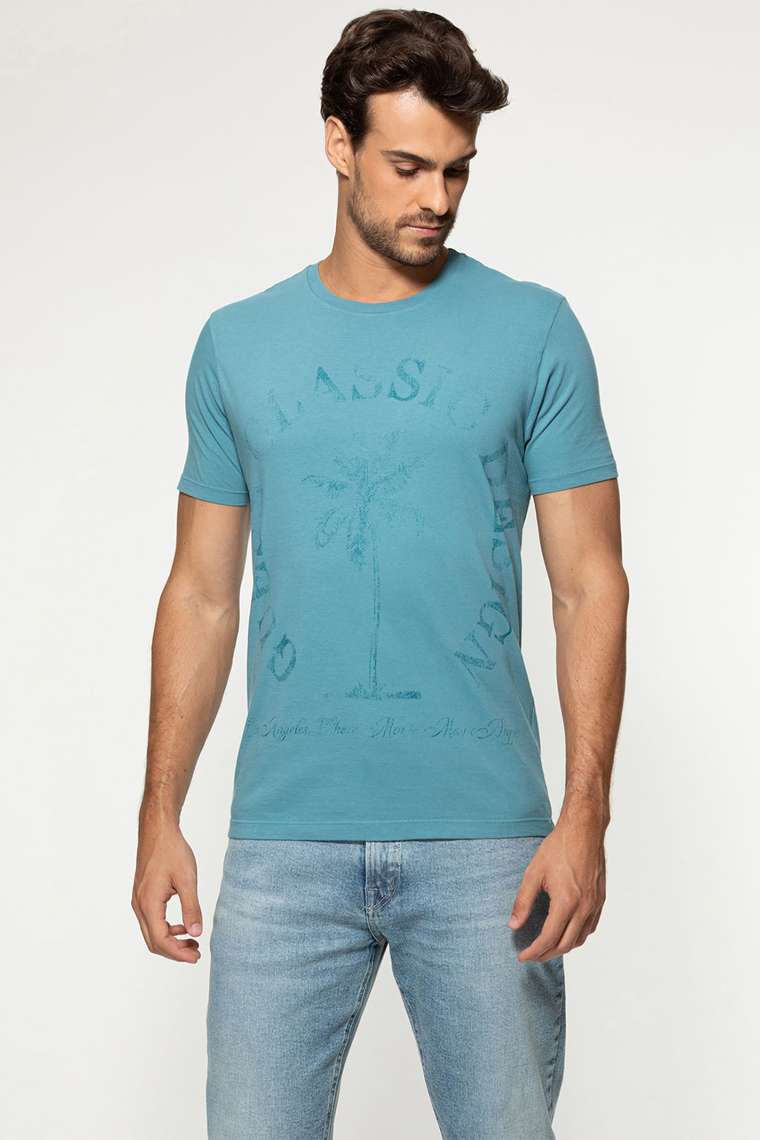 Camiseta Guess Silk Palmeira Azul - Imagem 21