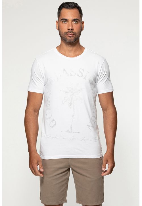 Camiseta Guess Silk Palmeira Branco
