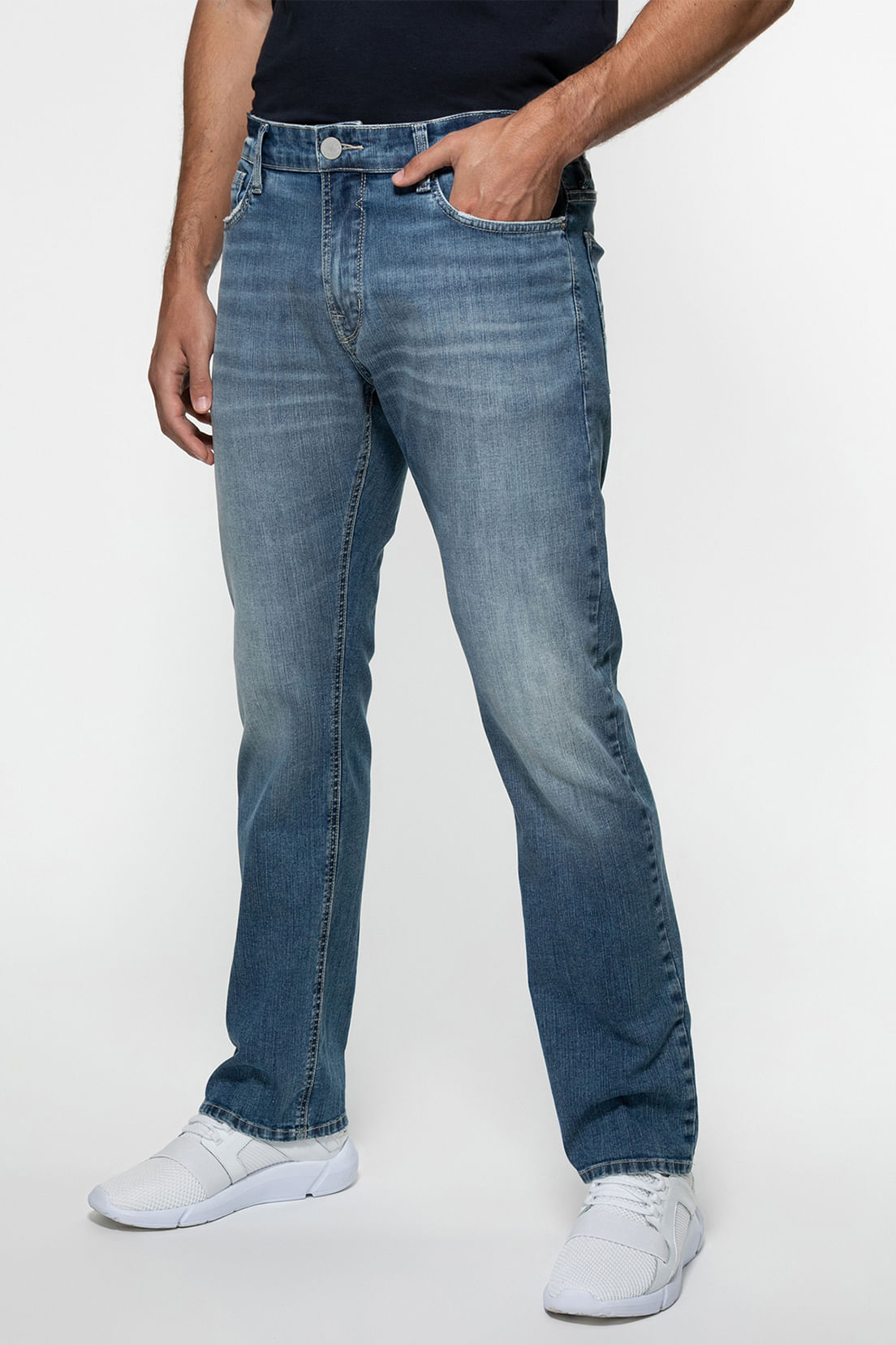 Calça Jeans Guess Slim Straight Azul - Imagem 16