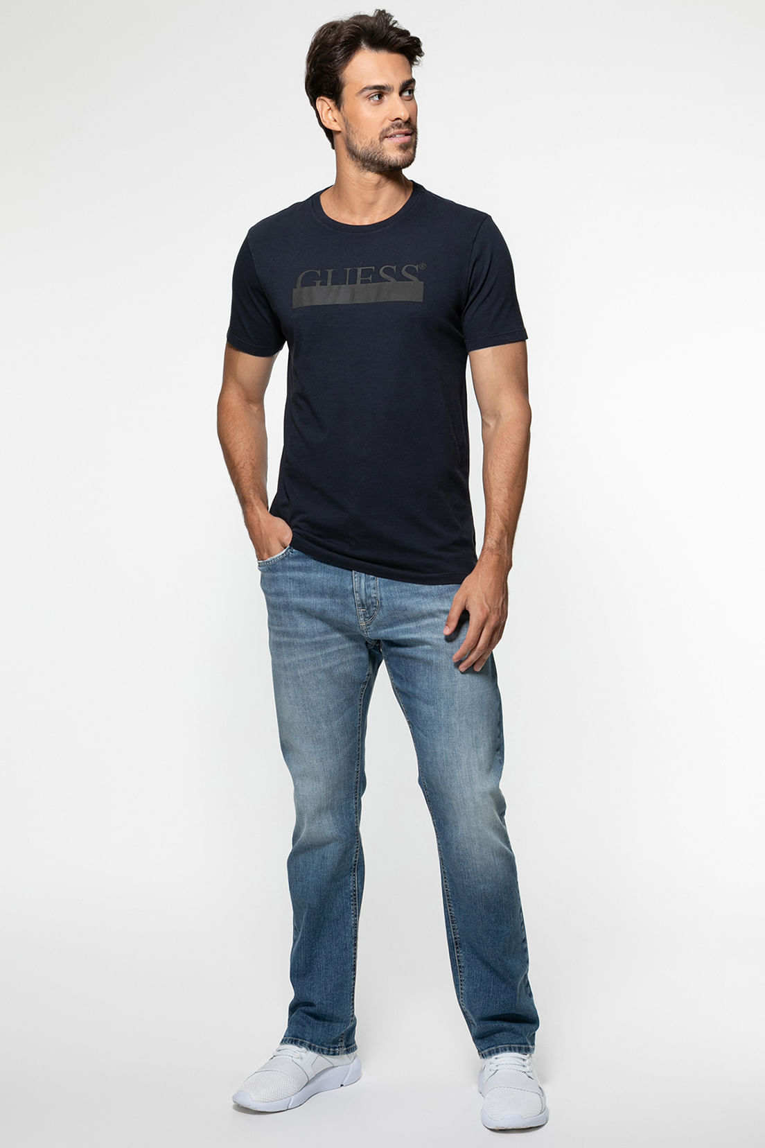 Calça Jeans Guess Slim Straight Azul - Imagem 27