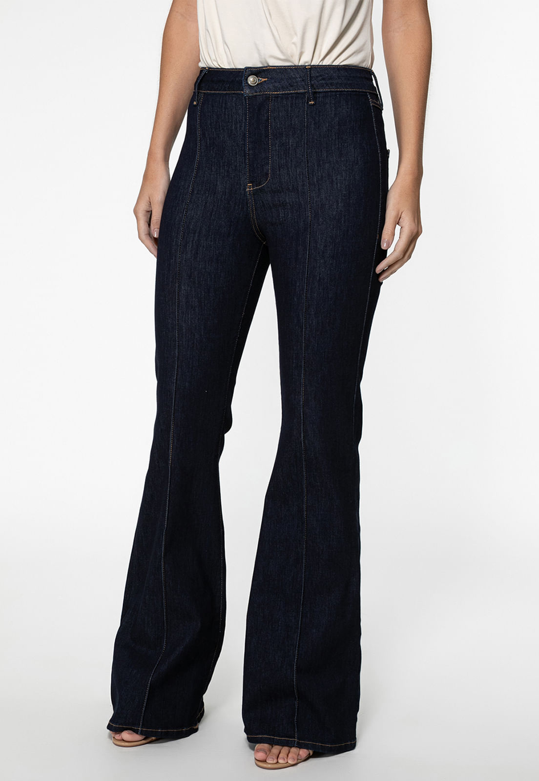 Calça Jeans High Flare Azul Escuro