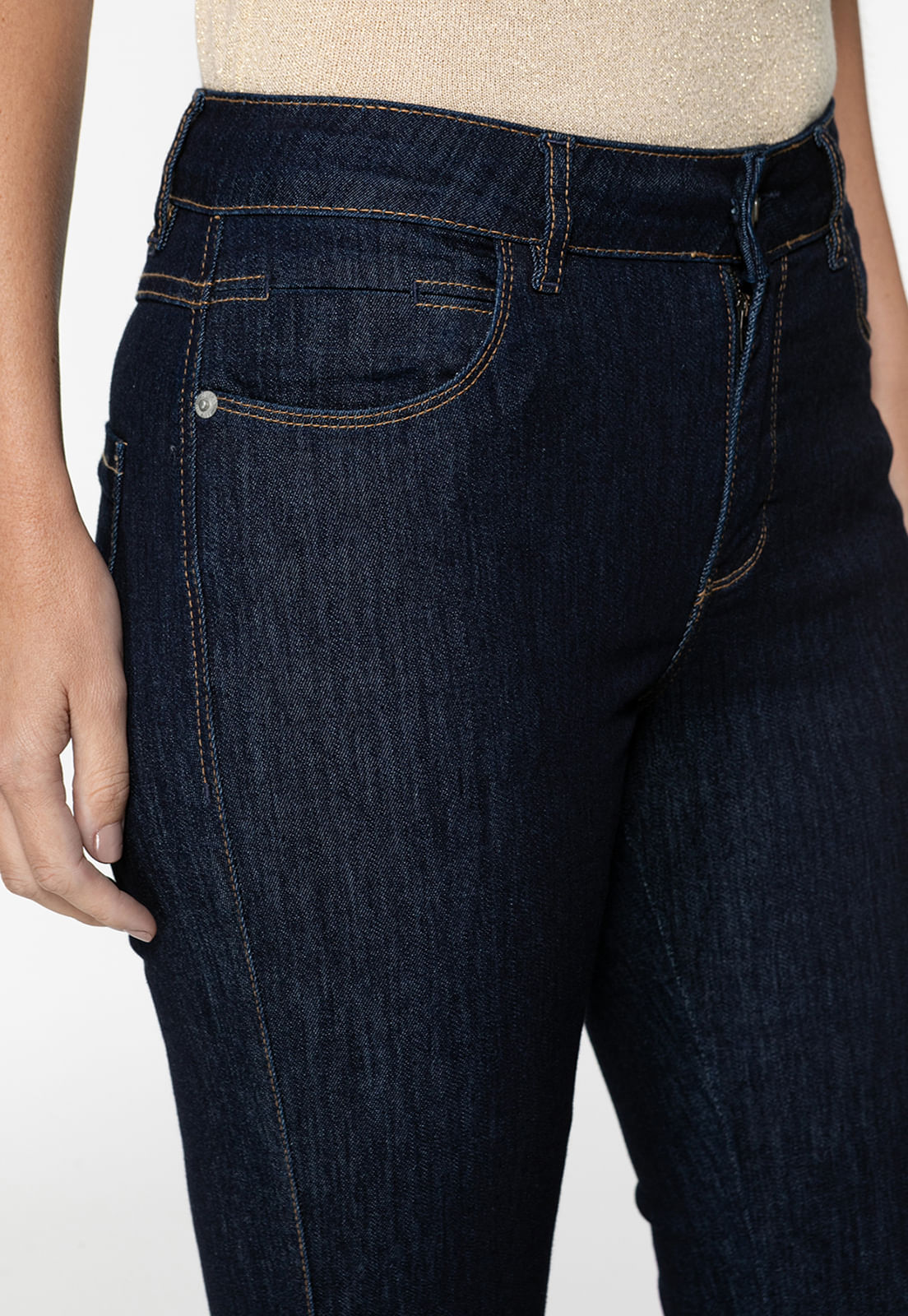 Calça Jeans Sexy Straight Leg Azul Escuro - Imagem 11