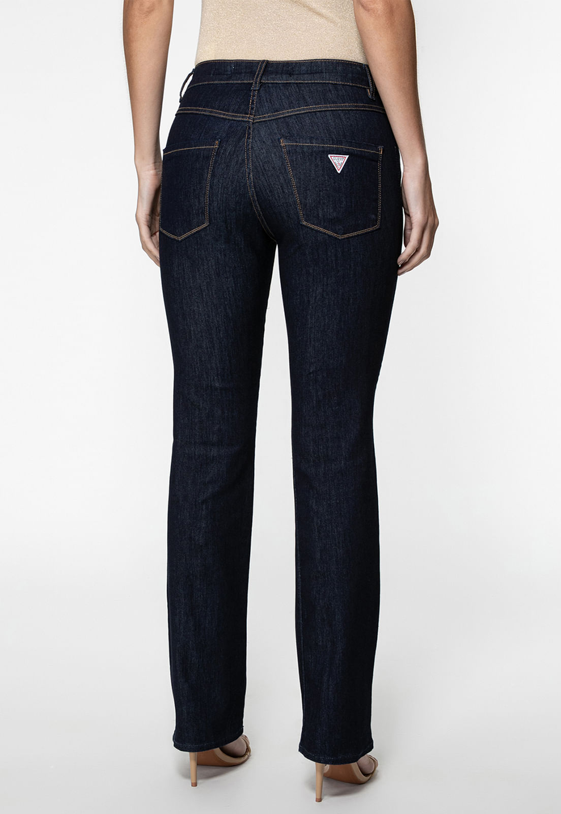 Calça Jeans Sexy Straight Leg Azul Escuro - Imagem 31
