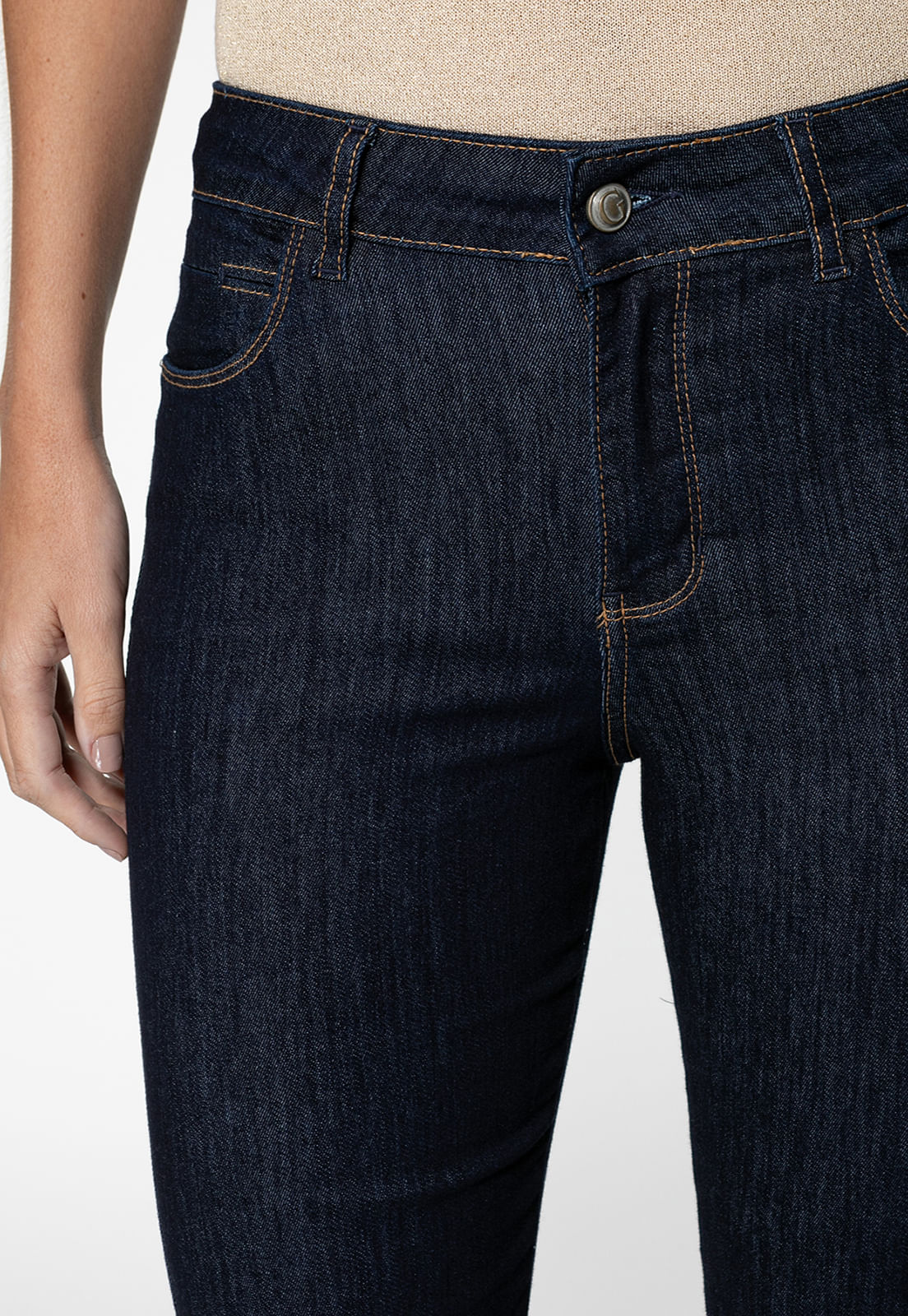 Calça Jeans Sexy Straight Leg Azul Escuro - Imagem 42