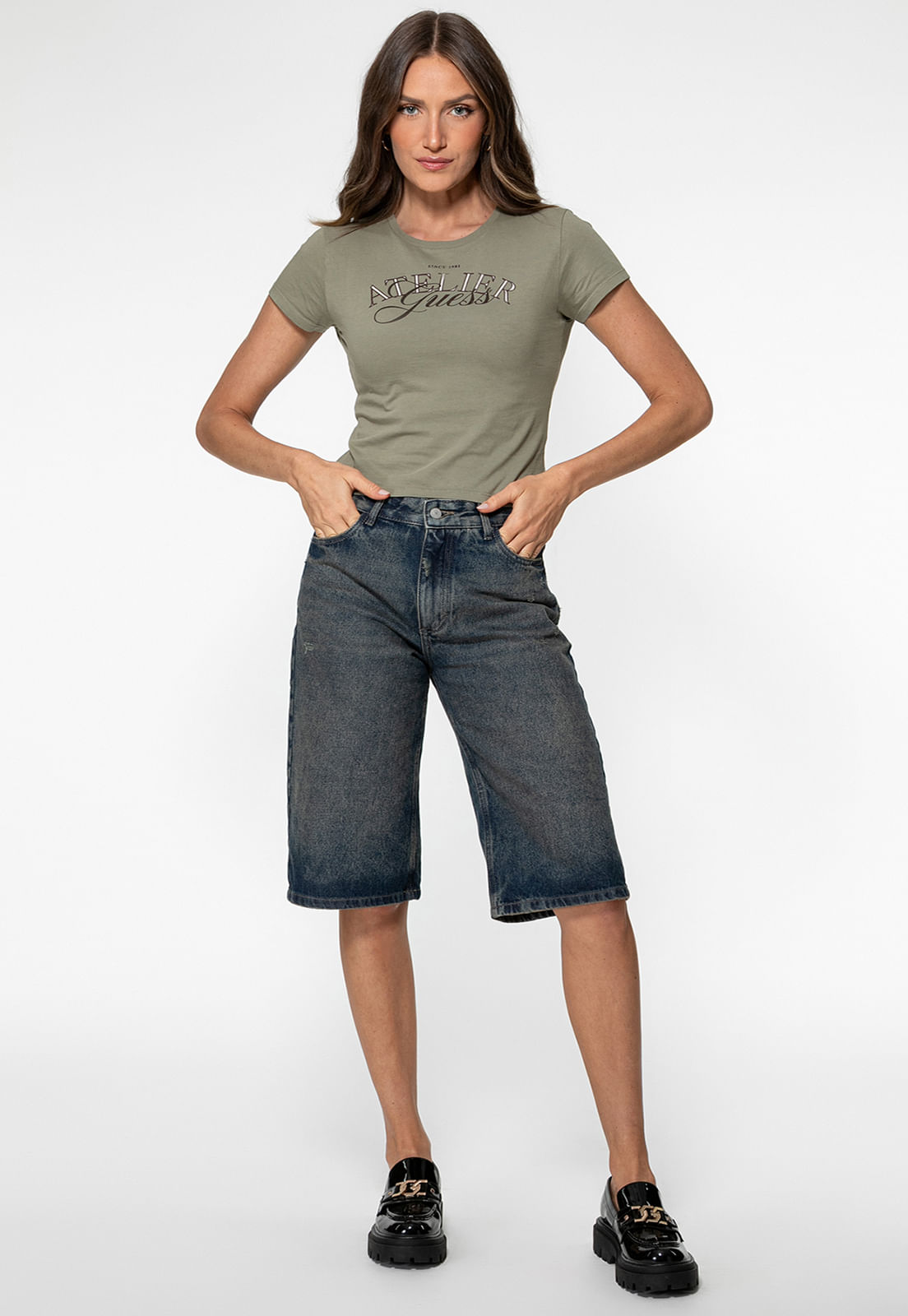 Camiseta Guess Atelier Verde Musgo - Imagem 7