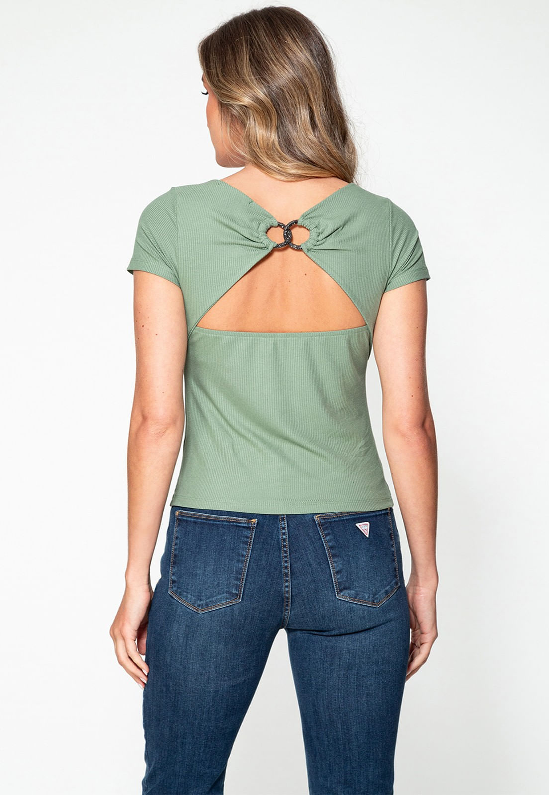 Blusa Argola Costas Aberta Guess Verde - Imagem 56