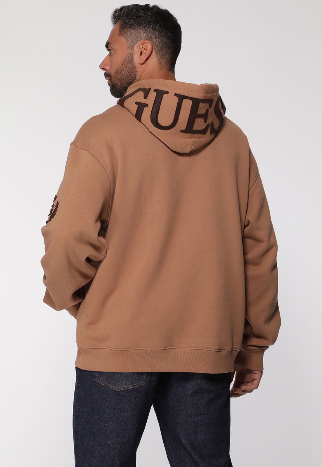 Blusa de Moletom Capuz Marrom - Imagem 45