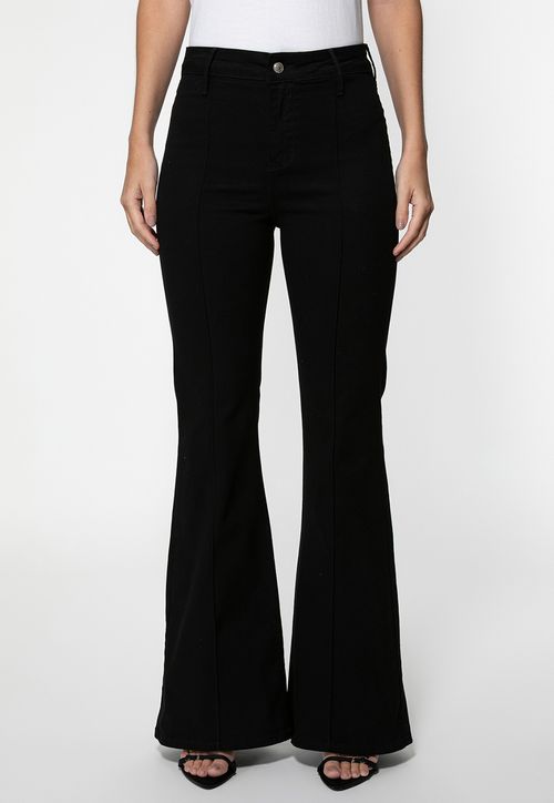 Calça Sarja High Flare Preto