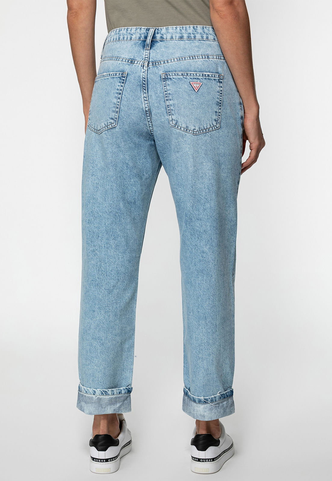 Calça Jeans Guess Boyfriend Azul Claro - Imagem 16