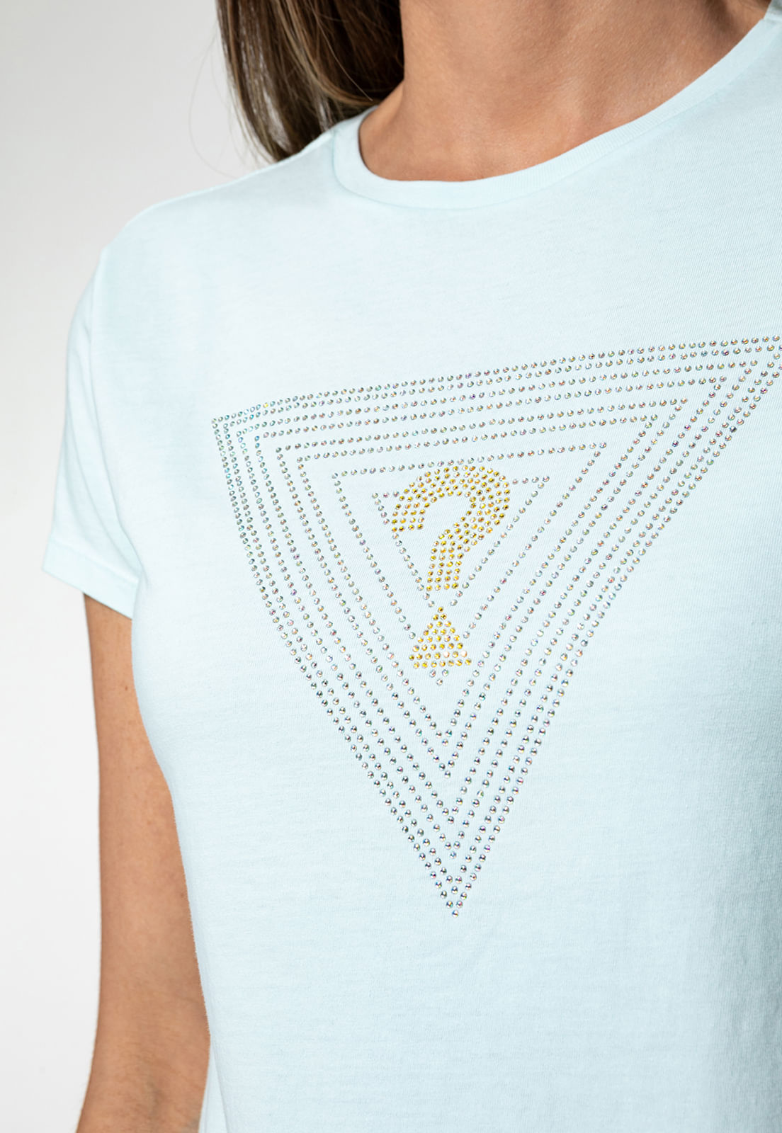 T-shirt Guess Triangs Hot Fix Azul Claro - Imagem 23