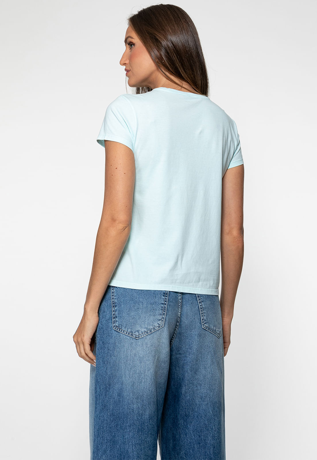 T-shirt Guess Triangs Hot Fix Azul Claro - Imagem 14