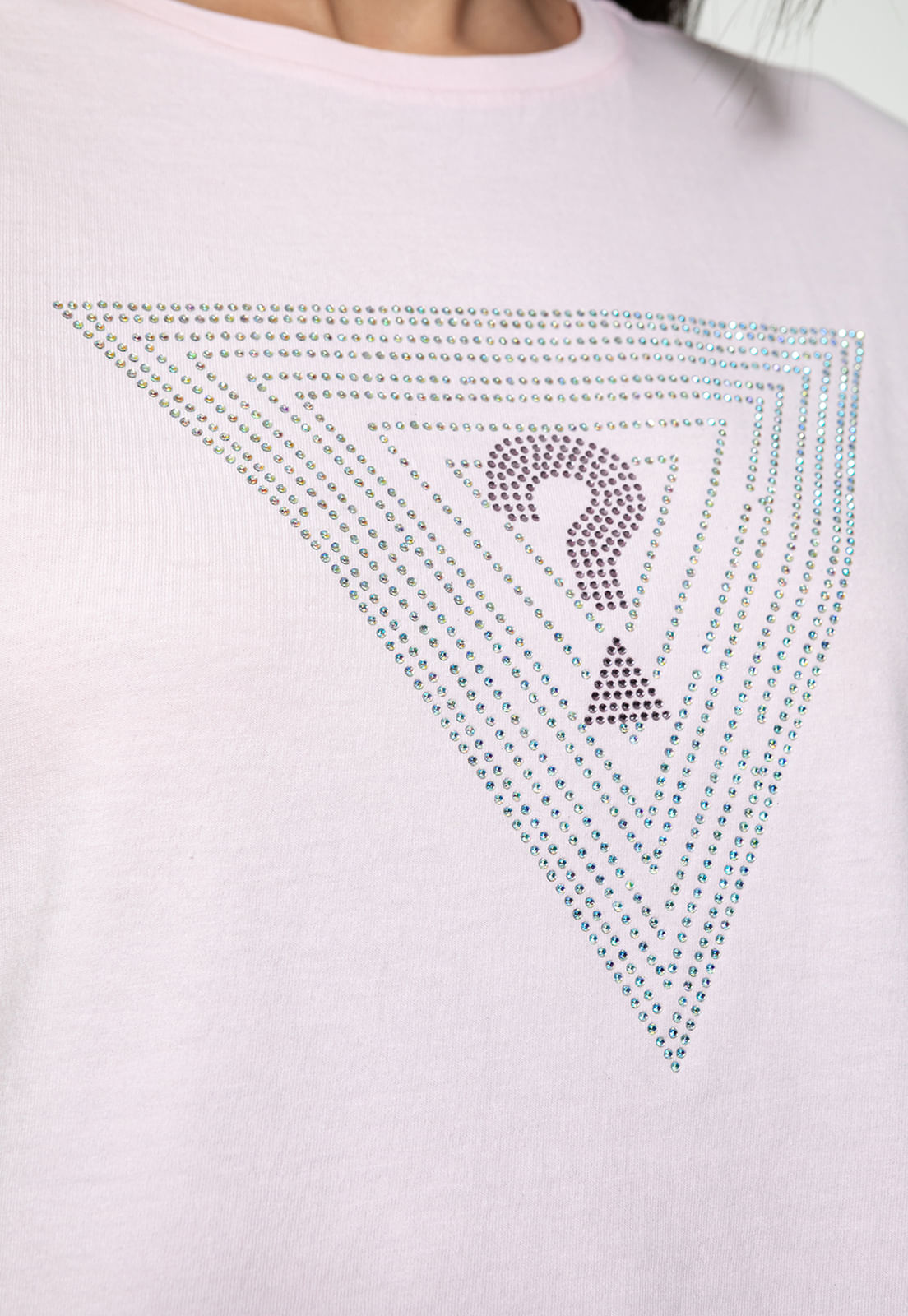 T-shirt Guess Triangs Hot Fix Rosa Claro - Imagem 23