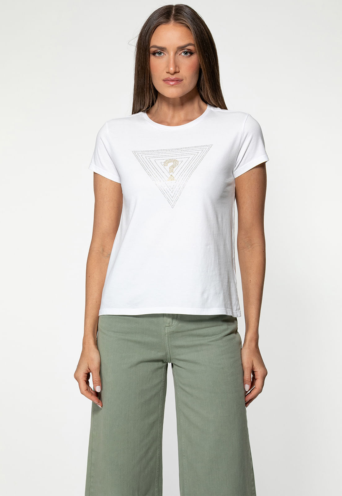 T-shirt Guess Triangs Hot Fix Branco - Imagem 6