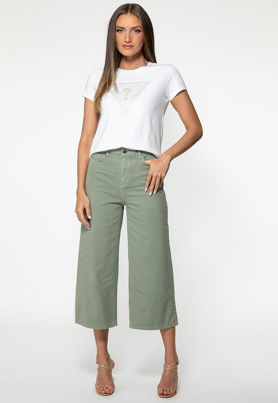 T-shirt Guess Triangs Hot Fix Branco - Imagem 7