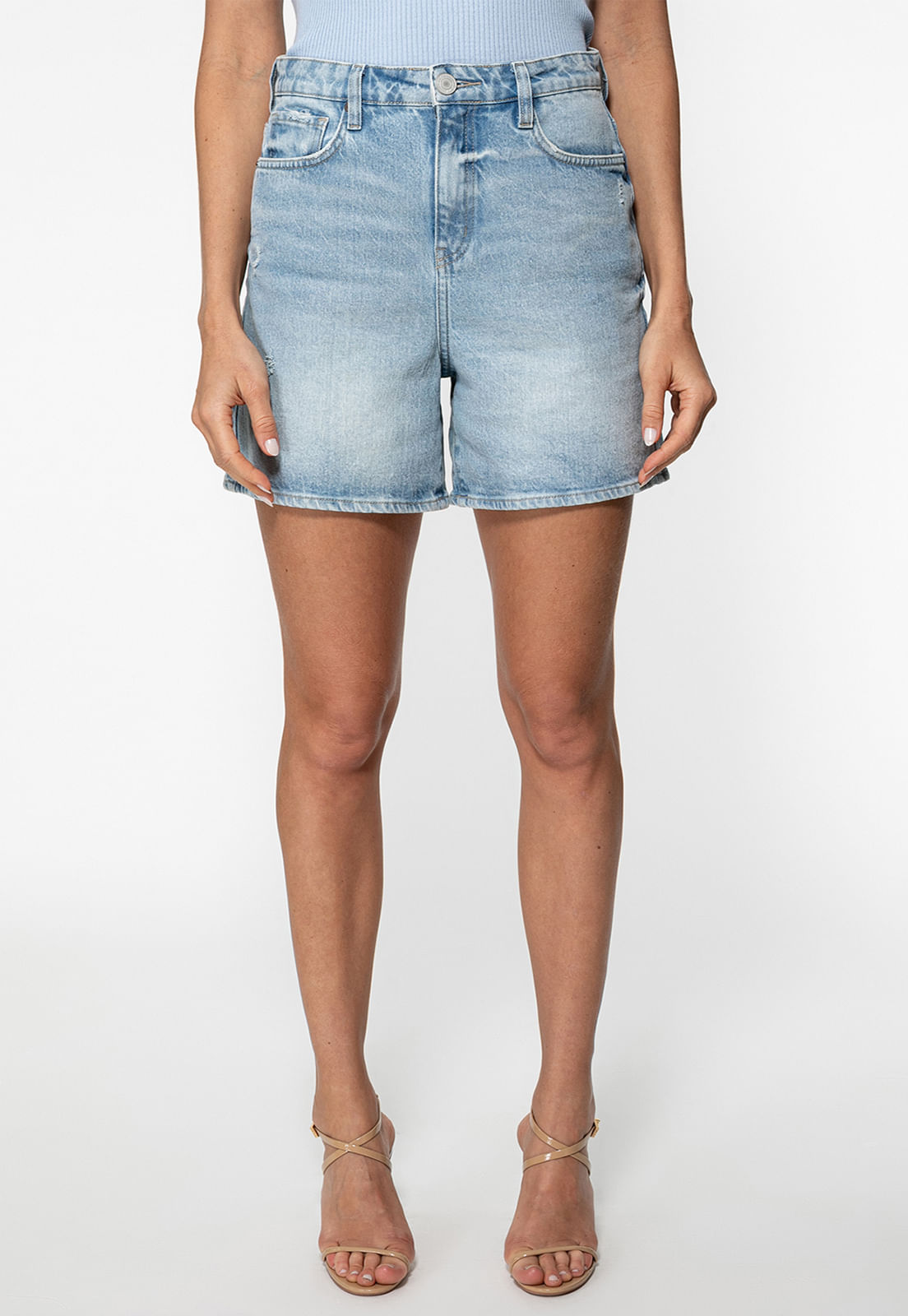 Bermuda Jeans Curta Azul Claro