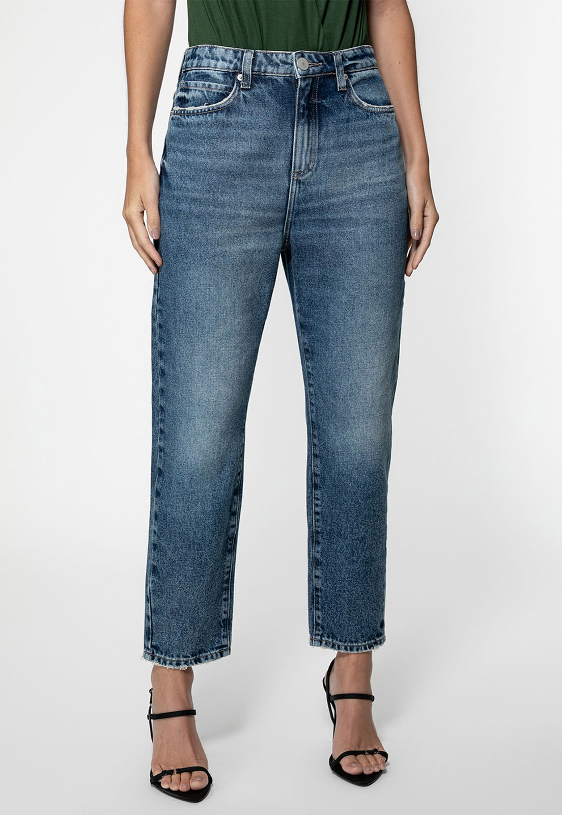 Calça Mom Jeans Azul - Imagem 16