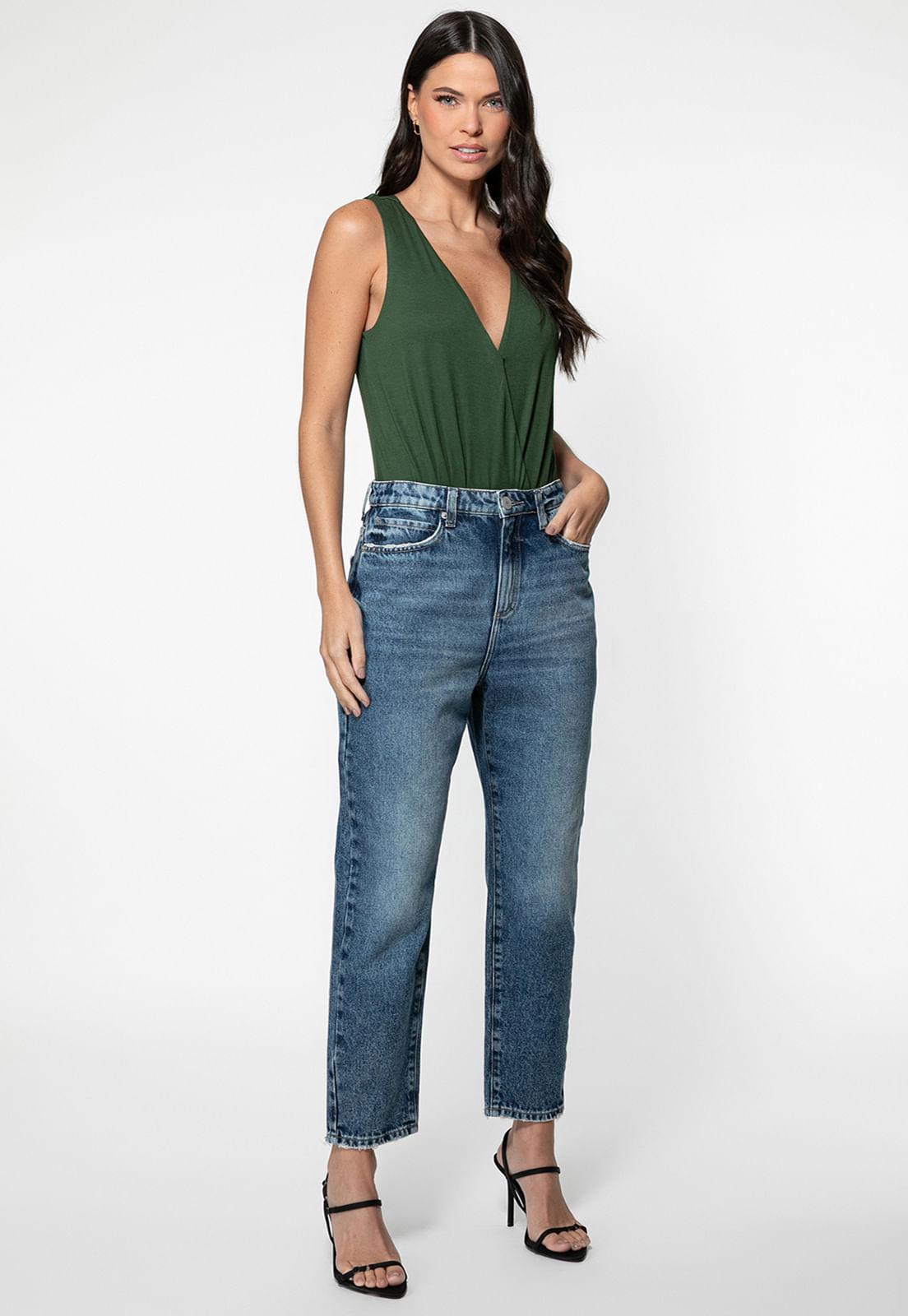 Calça Mom Jeans Azul - Imagem 22